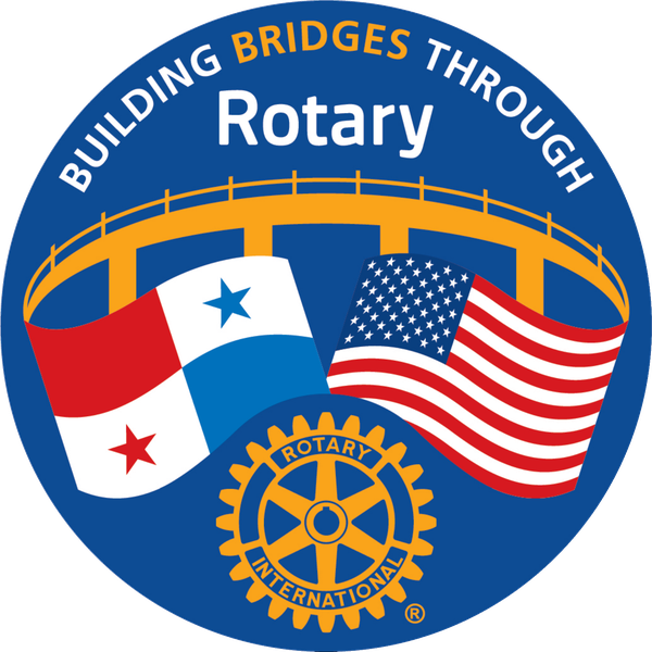Building Bridges Through Rotary logo with the flags of Panama and the United States.